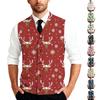 Мужская рождественская трикотажная рубашка без рукавов на пуговицах с принтом | Легкая для праздничной и повседневной носки