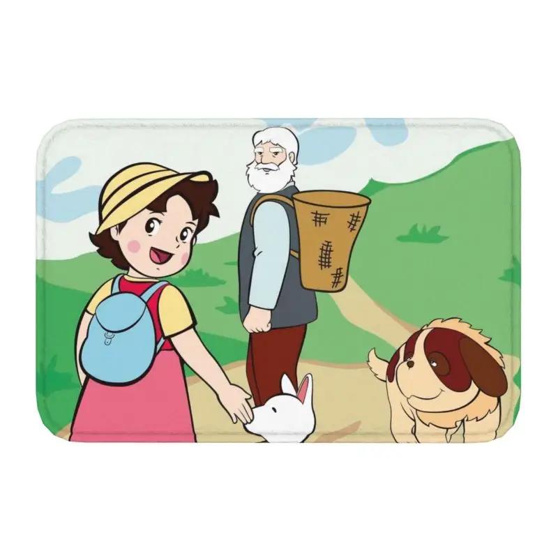 Custom Heidi Peter And Grandpa Doormat Anti-Slip Entrance Bathroom Kitchen Floor Door Mats Garage Rug Carpet Footpad
