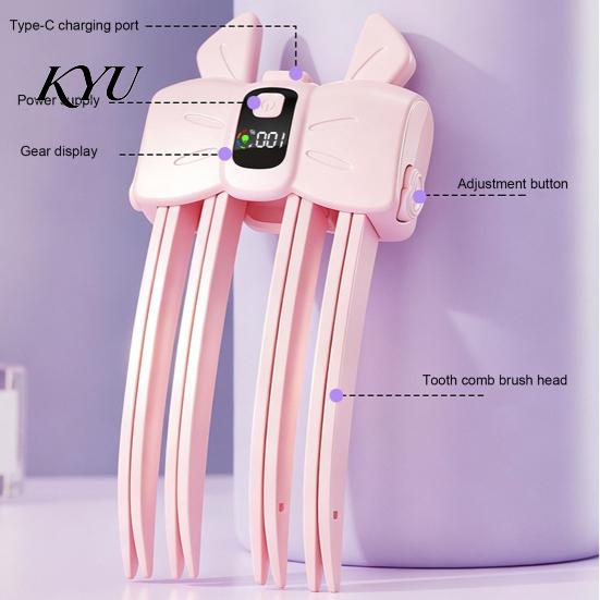 Wireless Hair Styling Tool Heated Root Lift Clip, LCD Display Volumizing Home Use Lifter 2 Temperature Adjustable Electric for Bangs, Flat Fine