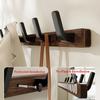 Walnut Hook for Bathroom Towel, Coat Hook, Living Room, Door Back, Clothes, Simple Black Storage, Save Space, No Punching