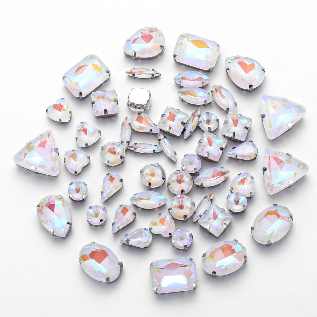 Mixed Glass Mocha AB Claw Drill Mocha Fluorescent Crystal Buckle Clothing Accessories Sewing Drill DIY Jewelry Accessories Rhinestone Sew On Beads