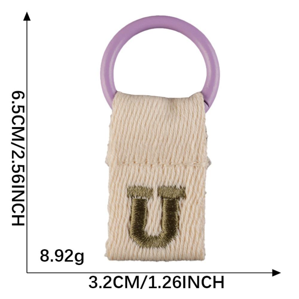 Embroidery 26 Letter Key Chain Key Ring Business Key Holder Creative Alphabet Car Key Buckle  Man