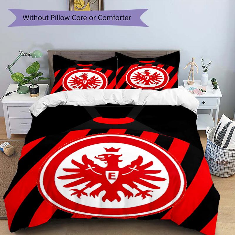 3pcs Duvet Cover Set (1*Duvet Cover + 2*Pillowcase, Without Core), Eintracht Frankfurt Print Bedding Set, Bedroom Decor, All‑Season, Birthday Gift