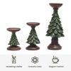 Christmas Tree Candle Holders Vintage Resin Christmas Tree Figurine Pillar Candle Stand for Home Mantel Fireplace Decor