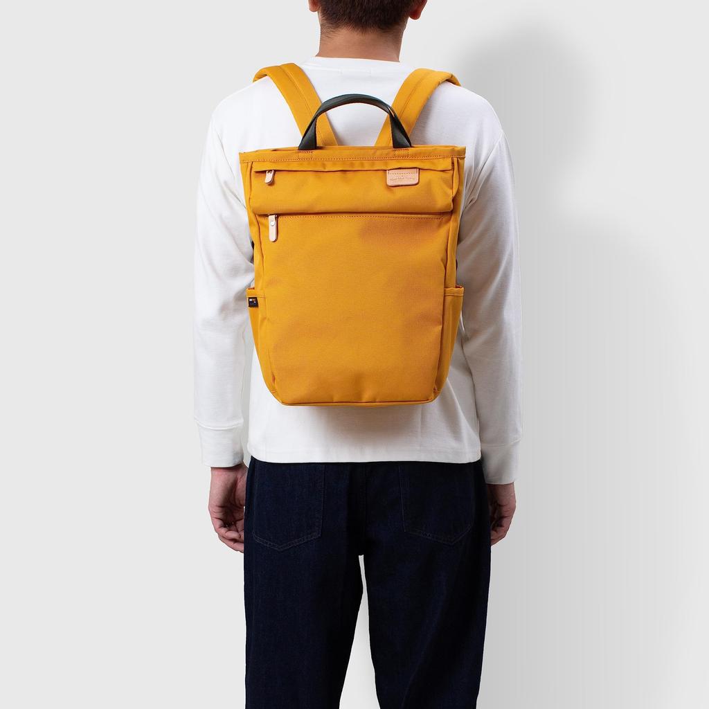 Сделанный рюкзак рюкзак типа «тоут» унисекс A4 Cordura Poly Recess Style Series [Heart Factory] FY-0950 (горчичный)