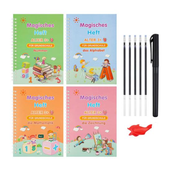 Handwriting Practice Book for Kids Magic Grooved Writing Copybook Reusable Writing Practice Workbook Kindergarten Pre-School Essentials