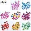 New Style 12Pcs Double Layer 3D Butterfly Wall Stickers Home Room Decor Butterflies For Wedding Decoration Magnet Fridge Decals