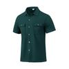 Summer Men's Waffle Short Sleeved Casual Solid Color Shirt