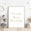 Modern Minimalist Nursery Wall Art Prints, Here Comes the Sun, Quote Poster, Boho Kids Room Decor, Canvas Painting, Baby Shower