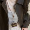 Leather Sweater Chain Pendant Necklace Headphone Cover Small and Cute Long Storage Bag Women