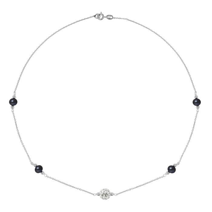 Ожерелье - PERLINEA - CRYSTAL - AAA+ пресноводный культивированный жемчуг - 5-6 мм - серебро 925 пробы