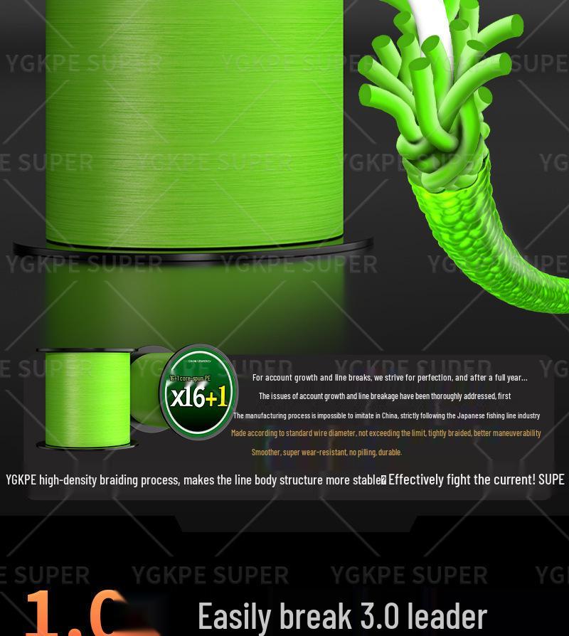 Новая плетёная леска PE с 16+1 жилами для морской рыбалки - Ультра-дальний заброс, Сильная фиксация, Черная, Идеально подходит для ловли на блесну