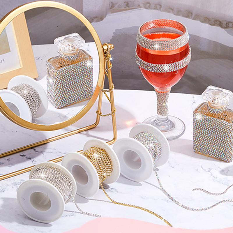 Цветная цепочка с когтями из стразов для чехлов для телефонов, нейл-арта, одежды и аксессуаров для свадебных платьев