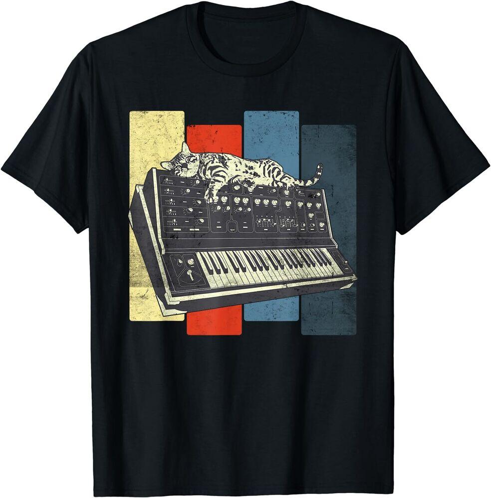 Vintage Analog Cat Modular Synthe R Keyboard Techno Unisex T-shirt