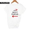 My Best Friend  2Trendy Letter Inha T-shirt, Best Friend's Best Friend's Short-sleeved Top Graphic T Shirts Harajuku