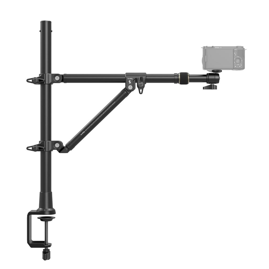 SmallRig Triangular Camera Desk Mount Triangular Desktop Photo Support Bracket Max Load 3kg Overhead Camera Mount with Auxiliary Support Rod Phone