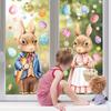 Waterproof Easter Door Stickers Creative Easter Bunny Static Cling Decal  Festive Decorations