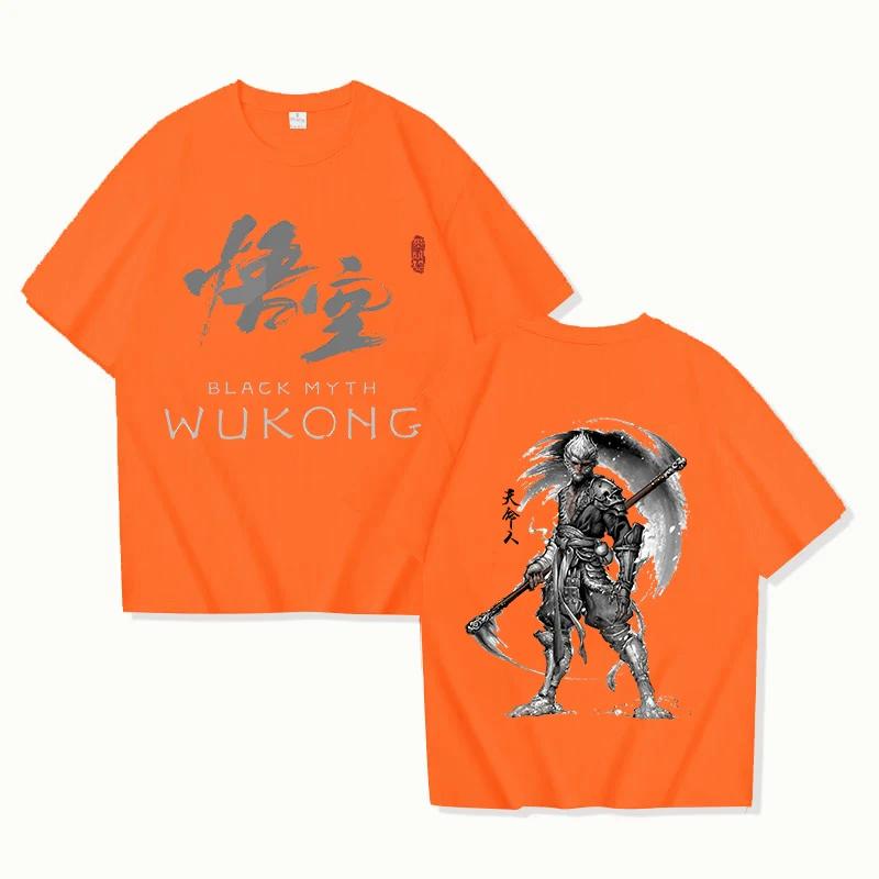 Новая захватывающая игра Black Myth: Футболка с принтом "Укун" для женщин и мужчин, с коротким рукавом, летняя модная свободная повседневная футболка.