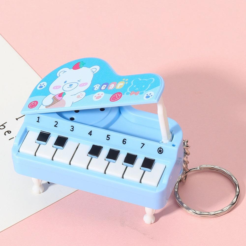 Cartoon Pattern Piano Keychain Toy Playable Keys Keyboard Keychain Party Favors