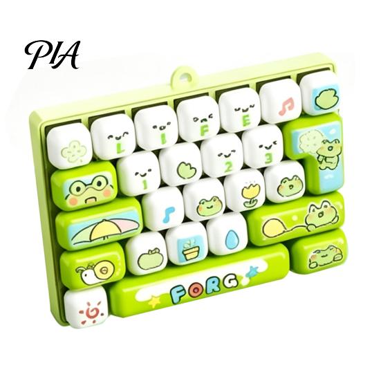 Fidget Keyboard Toy 26-Key Toy, Animal Theme Push Bubble Keyboard, Decompression Stress Relief Mini for Backpack Purse Charm Clicker