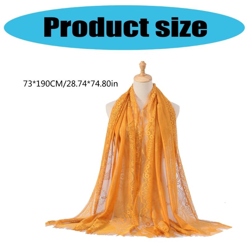 Ажурная длинная шаль-накидка для женщин для особых случаев, кружевная и прозрачная, с цветочным узором, шарф-накидка на плечи для вечернего мероприятия