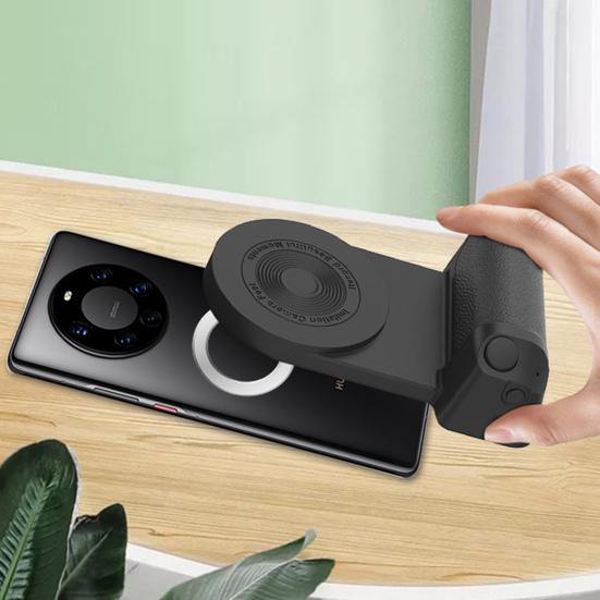 Магнитная ручка для камеры, Bluetooth-совместимая ручка, вращающаяся подставка с защитой от сотрясений, беспроводное зарядное устройство для Android, портативное стабильное