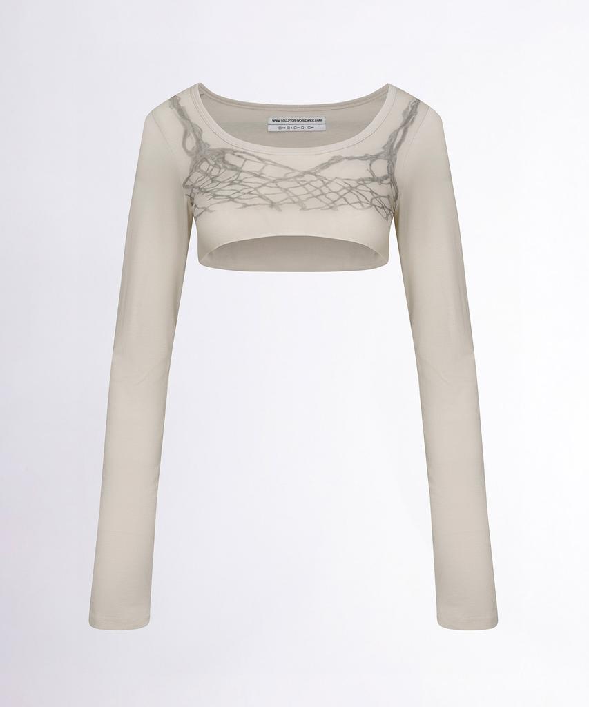 SCULPTOR Micro Underboob Tee Beige
