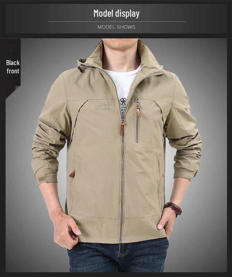 Мужская ветровка 2026 года с быстрой сушкой: Водонепроницаемая куртка в военном стиле для улицы, весна/осень