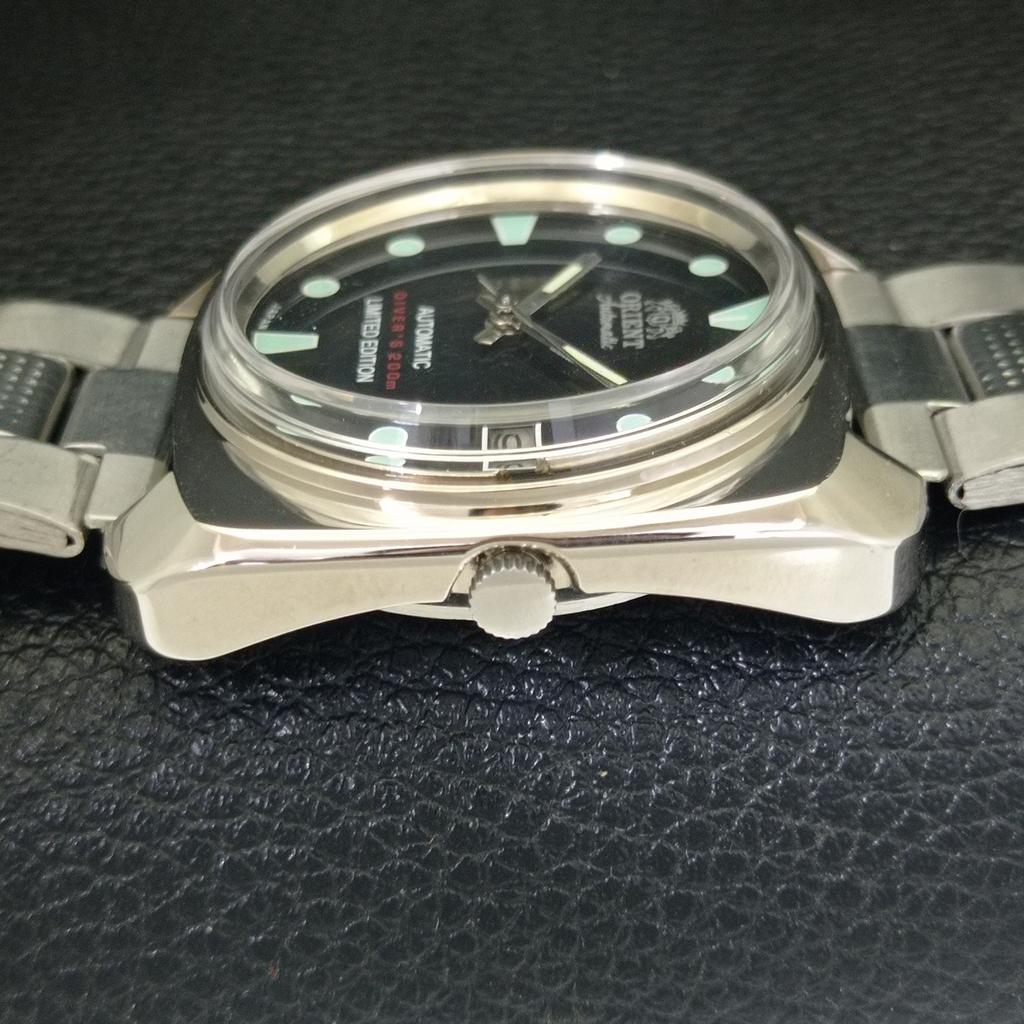 USED VINTAGE ORIENT AUTOMATIC 46961 JAPAN MENS BLACK COLOR DIAL WATCH A702246-5 R123-a702246