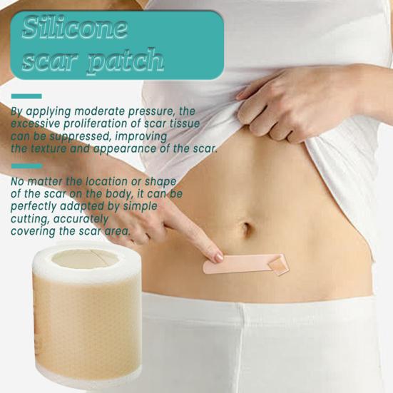Silicone Scar Sheet Reusable Self-adhesive Breathable Waterproof Scar Removal Strip C-section Burns Acne Surgical Scar Treatment Tape
