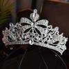 Light Luxury Crystal Bride's Main Wedding Dress Crown Wedding Headwear French Bow Hair Accessory Princess Birthday Crown