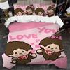Милый M-Monchhichi-Мультяшный Комплект Пододеяльника Домашний Стиль Постельное Белье Мягкий Хлопок для Стирки Кровать Четыре Сезона Студенческое Общежитие Домашний Текстиль