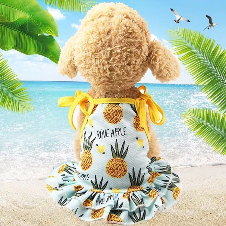 Hot Fruits Pattern Pet Cotton Clothes All Season Breathable Vest Coat Dress For Dog Cat Puppy Kitten Small Pet Cute Daily Outfit
