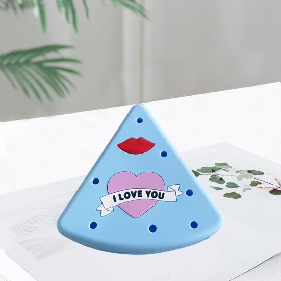 Пудреница Yousheng Контейнер Держатель с отверстиями Треугольная форма Сердце Узор рта Дышащий Полый Силиконовый Держатель для спонжа для красоты и макияжа