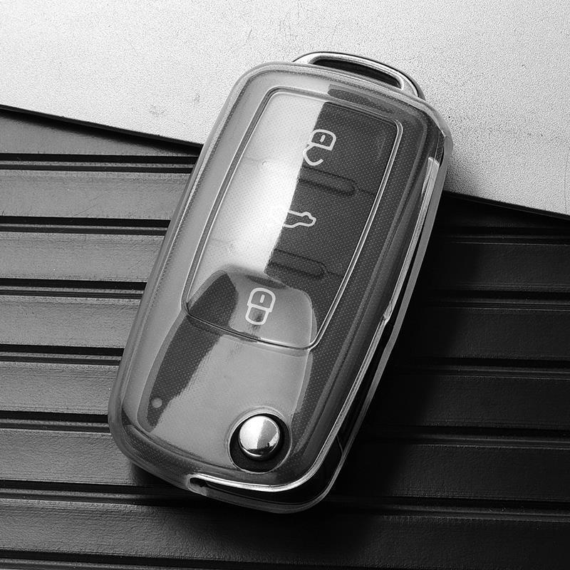 Volkswagen Key Cover for Lavida, Sagitar, Passat, Magotan, Tiguan L, Tayron L - Full Wrap Shell with Buckle