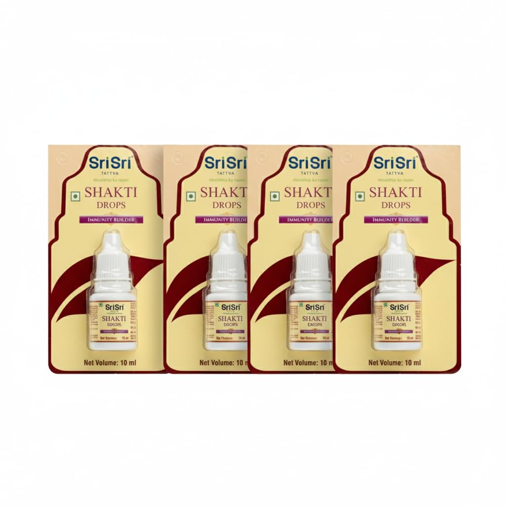 Sri Sri Tattva Shakti Drops Ayurvedic Immunity Booster for Adults & Kids 10ml X Pack of 4 Strength Stamina