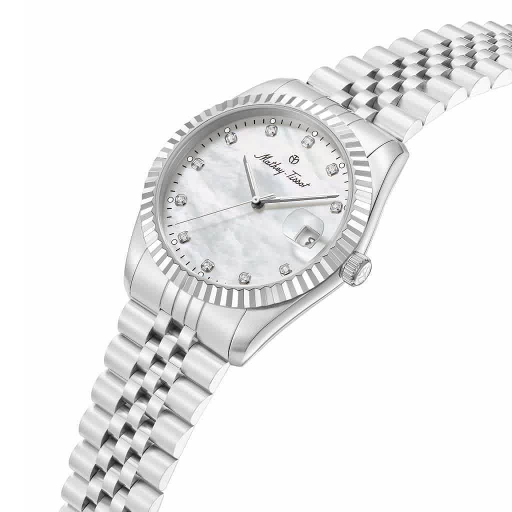 Мужские кварцевые часы Mathey-Tissot H250953A-B с циферблатом из белого перламутра