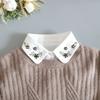 Fashion White Detachable Fake Collar Women's Lace Chiffon Lapel Half Shirt Tie False Collar Woman Fashion Accessory for Women
