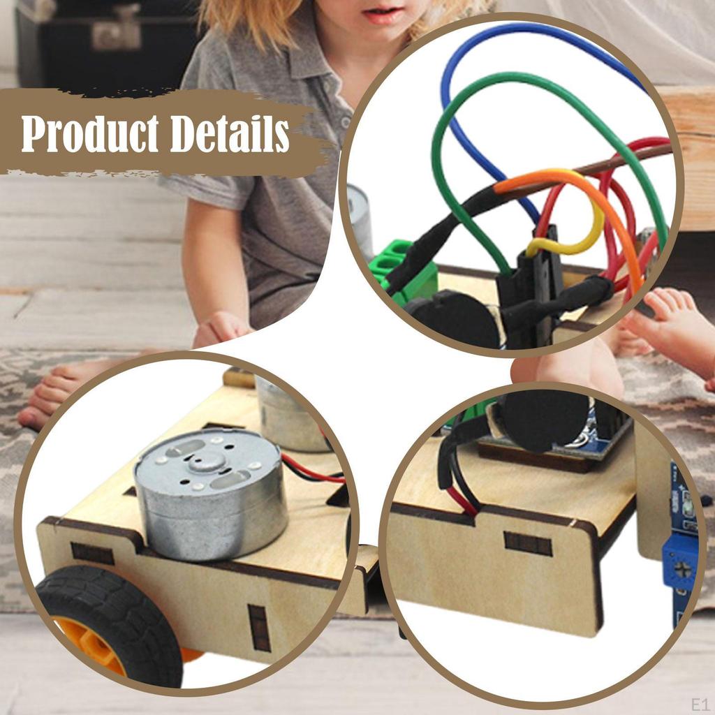 DIY Line Tracking Robot Car Kit Educational Toy for Teenagers 11x9x6cm with Instruction Intelligent