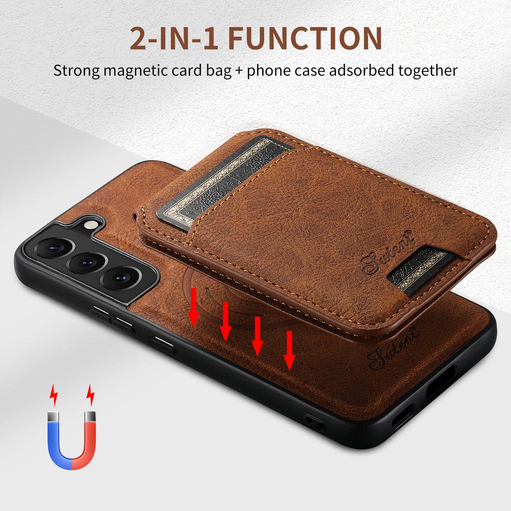 SUTENI H16 For Samsung Galaxy S22 5G Magnetic Detachable Cell Phone Cases PU+TPU Bump Proof Cover