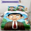 3pcs Mr Bean Bedding Set Duvet Cover Closure Includes 1 Duvet Cover & 2 Pillowcases, Soft and Comfortable for All Seasons.