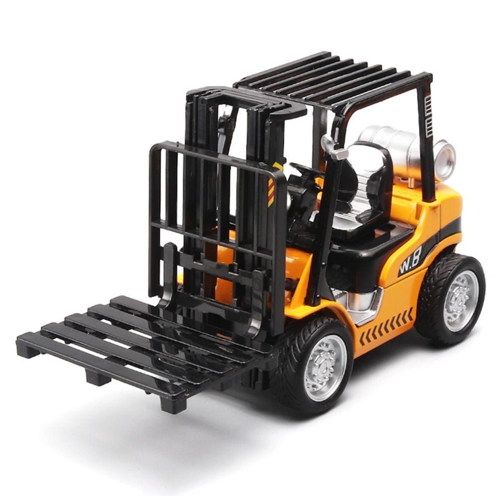 Diecast Metal Forklift Model Car Warehouse Lift Truck Engineering Vehicle Models  Kids Toy