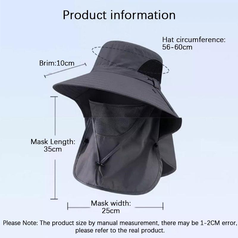 Солнцезащитная шляпа-ведро с защитой шеи, цельная шляпа для рыбалки и походов, дышащая шляпа-ведро с защитой от ветра и большими полями