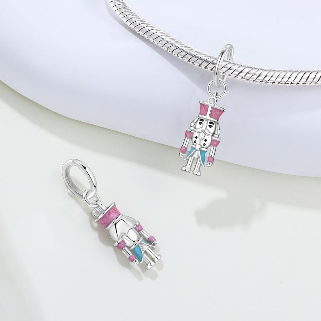 Зимняя Рождественская Серия Бусины Медный Шарм Щелкунчик Женские Украшения Сделай Сам Подарок