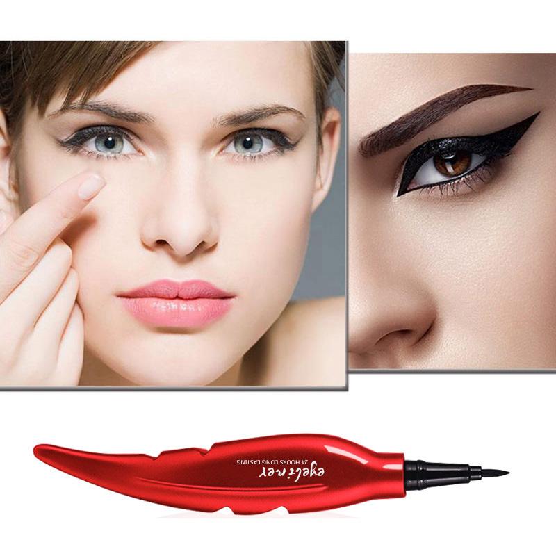 Ручка-подводка для глаз в форме перьев, водостойкая, устойчивая к размазыванию, легко окрашиваемая жидкая подводка для глаз, карандаш для глаз