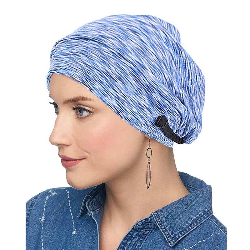 Popular in Europe and America, adjustable satin-lined nightcap, elastic wide-brimmed pullover hat, soft headscarf hat, confinement hat