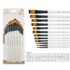 12Pcs Nylon Hand Drawn Watercolor Pointed Round Flat Head Flat Brushes Painting Brushes  Gift