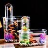 Пластиковый аквариум с отрицательным давлением, прозрачный экологический аквариум, маленький аквариум для золотых рыбок, идея для подарка