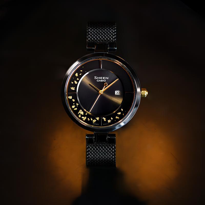 Casio SHEEN 50 meters waterproof try style quartz movement stainless steel strap Japanese and Korean watch 39.2mm women's watch SHS-C100BM-1AUPFJ