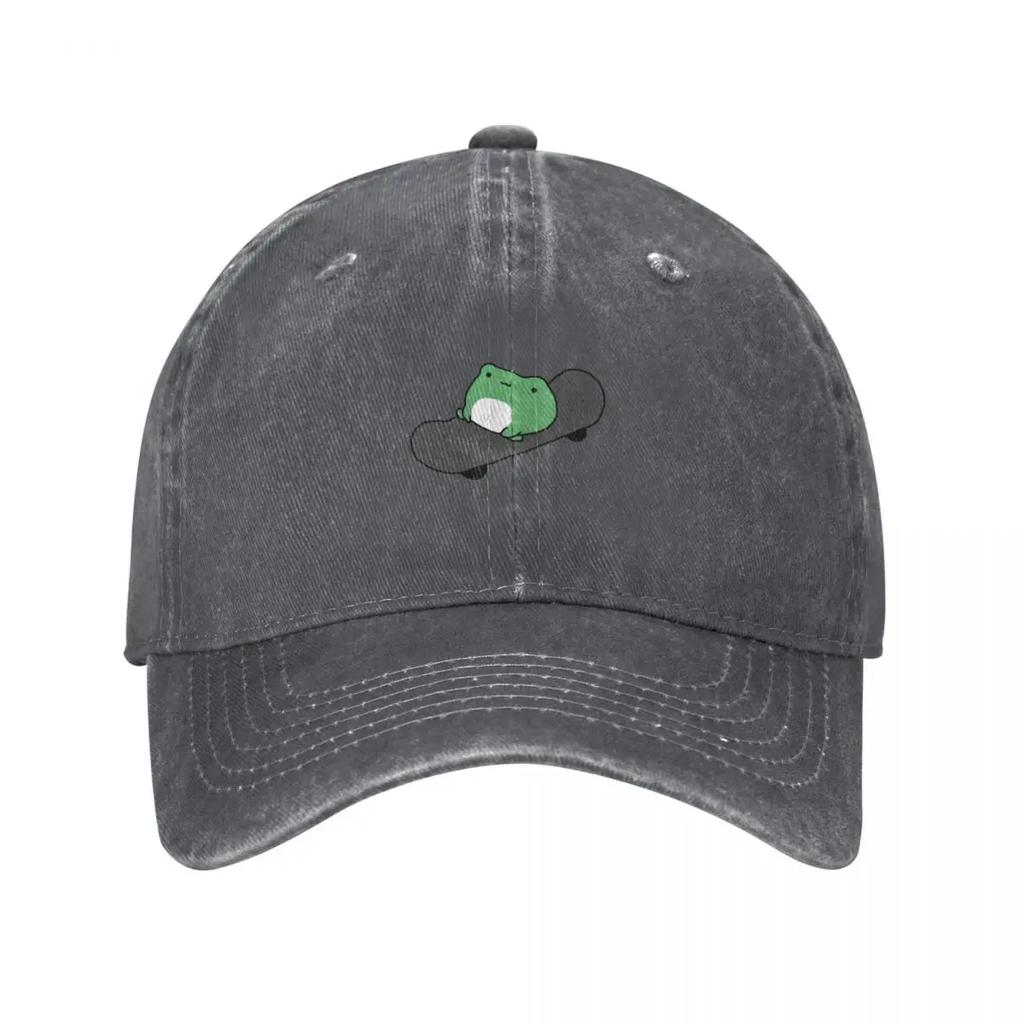 Frog on skateboard Baseball Cap cute beach hat Beach Bag Hood Unisexs Baseball Womens